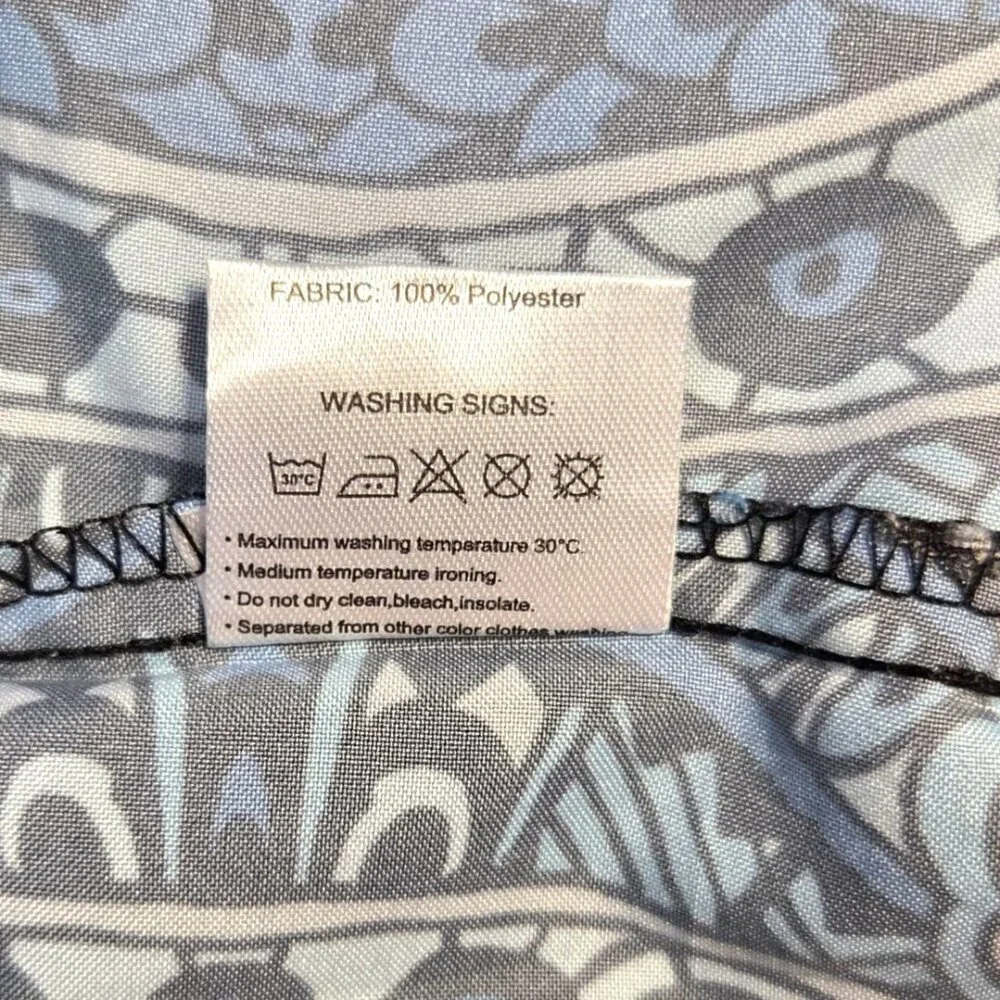 Urban CoCo Bohemian Tassel Tie Blue Floral Ethnic Style Summer Shift Dress L NWT - Picture 9 of 9